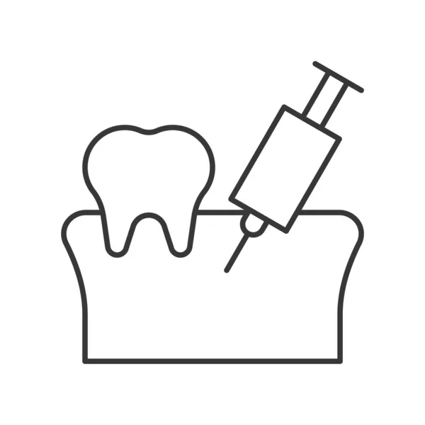 Pojedynczego Zęba Strzykawki Ustach Dziąseł — Wektor stockowy