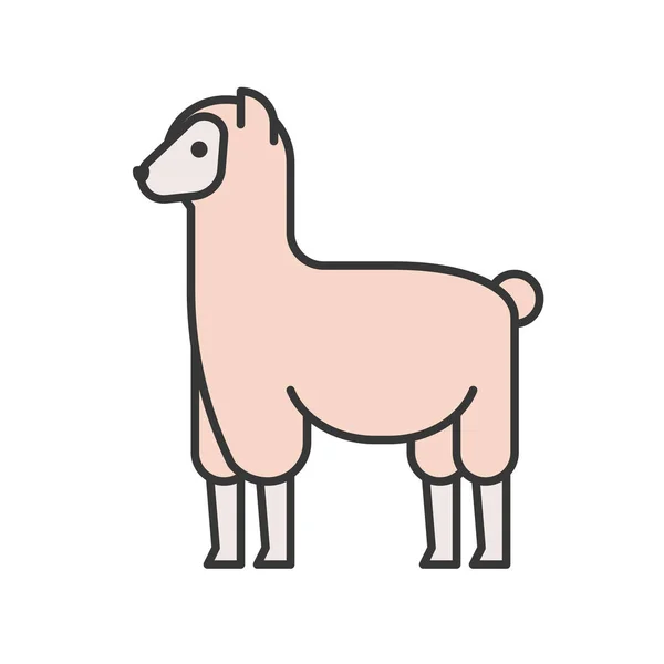 Isolierte Zeichnung Lamas Auf Weißem Hintergrund — Stockvektor