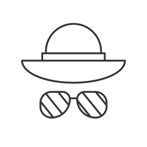 Vector Illustration Hat Sunglasses Icon White Background — Stock Vector