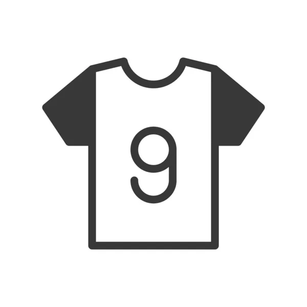 Игрок Номер Однородный Футбол Связанный Твердый Значок — стоковый вектор
