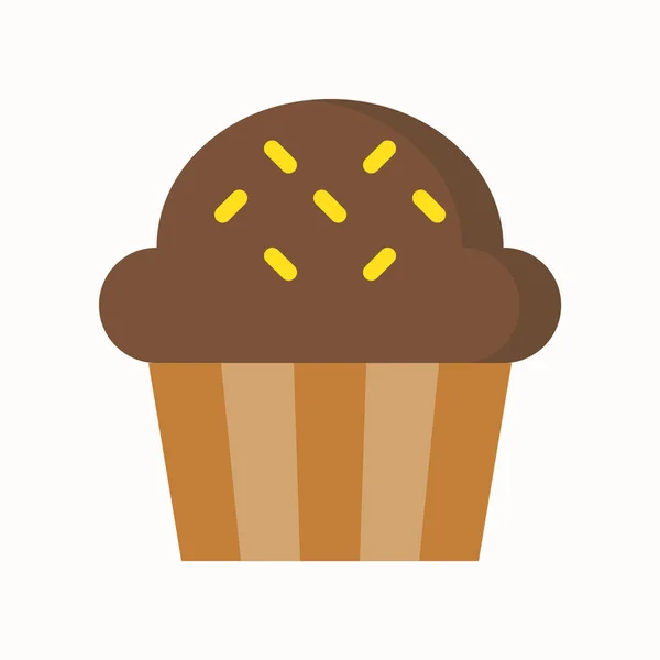 Chocolade Cup Cake Snoep Gebak Instellen Gevuld Overzicht Pictogram — Stockvector