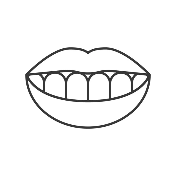 Denti Sani Con Labbra Sfondo Bianco — Vettoriale Stock