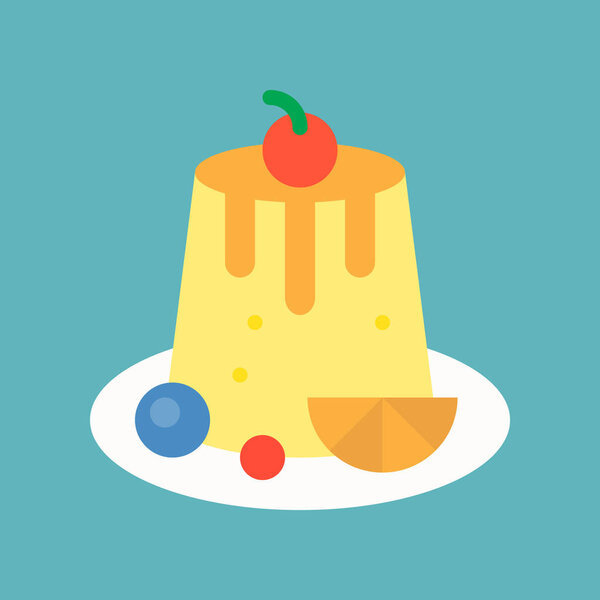 заварной пудинг, сладости и набор кондитерских изделий, иконка
