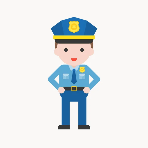 Policeman Cartoon Character Colored Background — Stock Vector