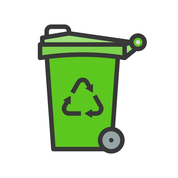 Recycle Jel Szemetet Bin Elszigetelt Fehér Környezet Védelmi Koncepció — Stock Vector