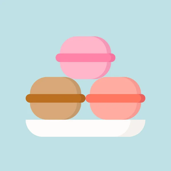 Macaroons Sweets Pastry Set Filled Outline Icon — Stock Vector
