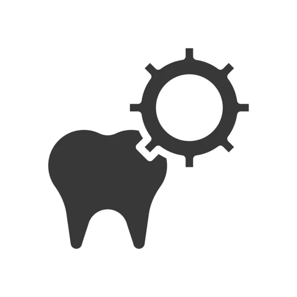 Dente Engrenagem Ícone Contorno Função Dentes — Vetor de Stock