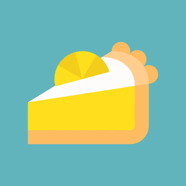 Шматочок Лимонного Пирога Цукерок Кондитерського Набору Заповнений Значок Контуру — стоковий вектор