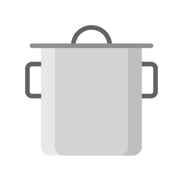 Cocinar Guiso Olla Utensilio Cocina Icono Plano — Vector de stock