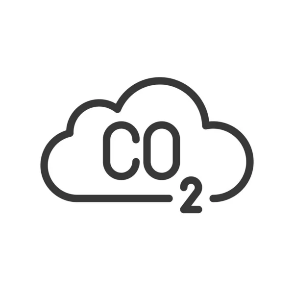 Signe Co2 Dans Nuage Isolé Sur Blanc Concept Protection Environnement — Image vectorielle