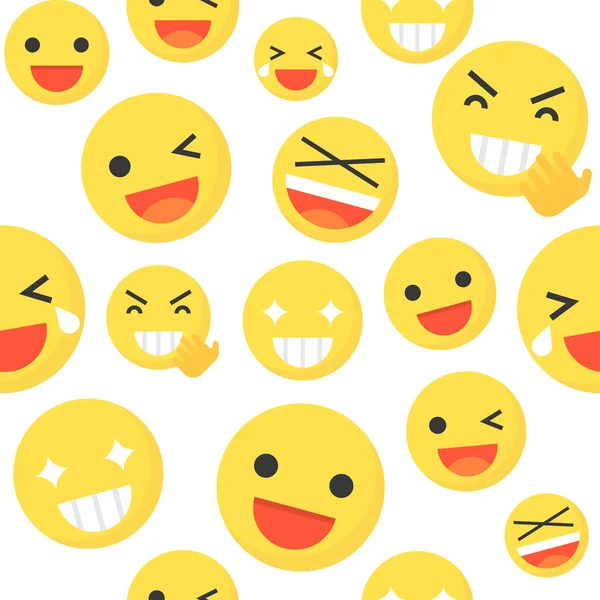 Sammlung Verschiedenfarbiger Emojis Mit Emotionen Isoliert Auf Weiß — Stockvektor