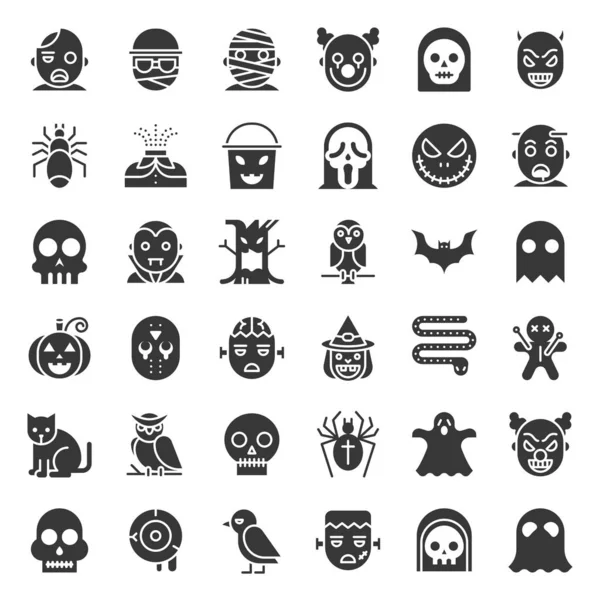 Icono Halloween Conjunto Elementos Diseño Plano — Vector de stock