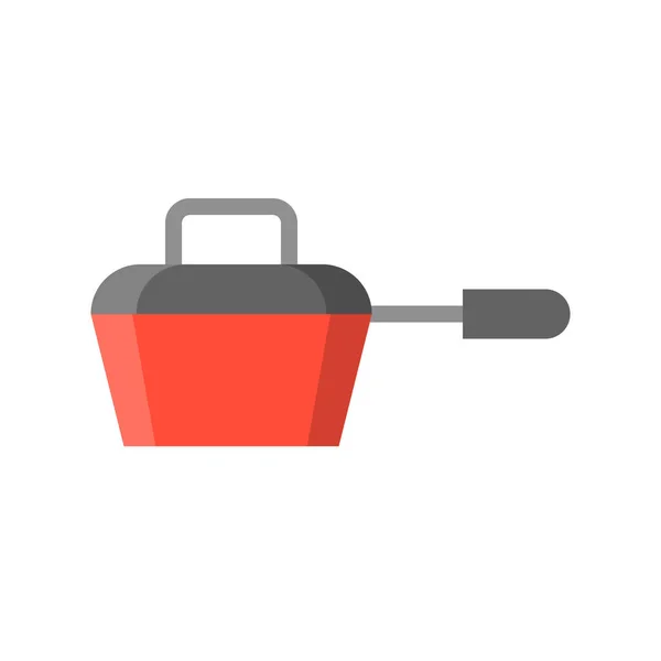 Sauce Pan Cooking Utensil Flat Icon — Stock Vector