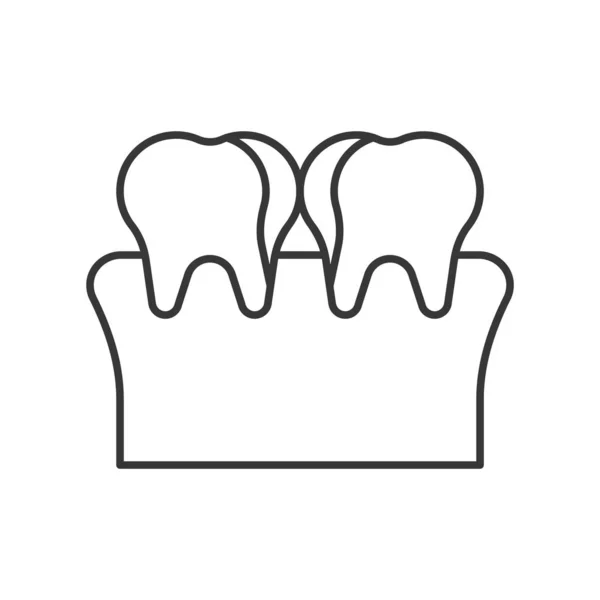 Ohälsosamma Tänder Munnen Tuggummi Vit Bakgrund — Stock vektor