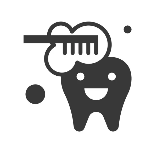 Szczoteczka Zębów Bańka Ikonę Konturu Zębów Szczotki — Wektor stockowy