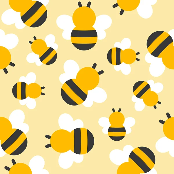 ベージュの背景の色の蜂のセット — ストックベクタ
