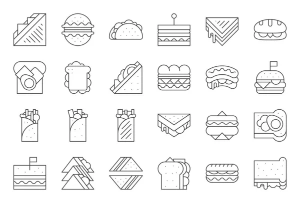 Векторная Иллюстрация Фонового Рисунка Бутербродов — стоковый вектор
