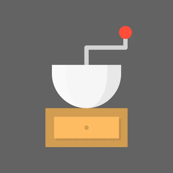 Vectorillustratie Van Koffie Grinder Platte Pictogram — Stockvector