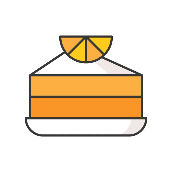 Slice Lemon Pie Sweets Pastry Set Filled Outline Icon — Stock Vector