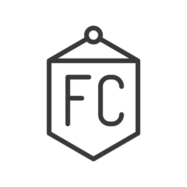 Badge Fan Football Icône Solide Liée Football — Image vectorielle