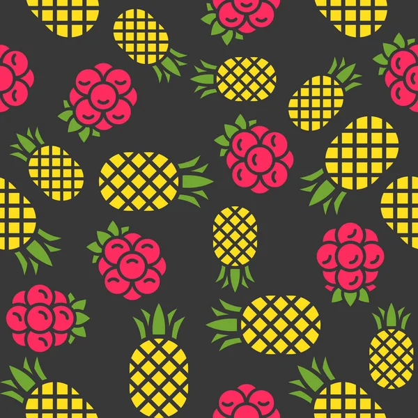 Illustration Vectorielle Motif Fruits Colorés Sur Fond — Image vectorielle