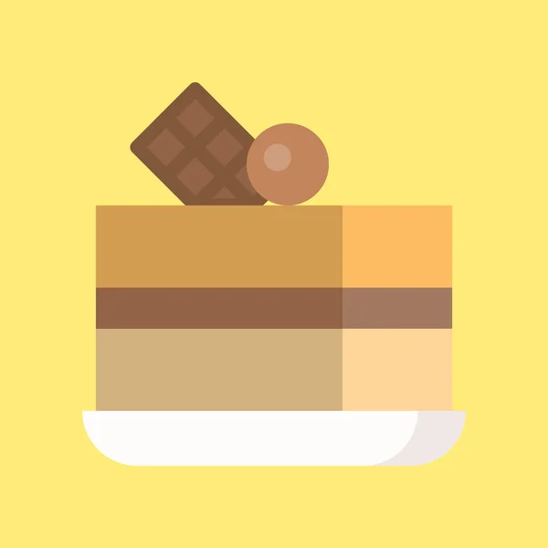 片摩卡蛋糕 糖果和糕点集 填充轮廓图标 — 图库矢量图片