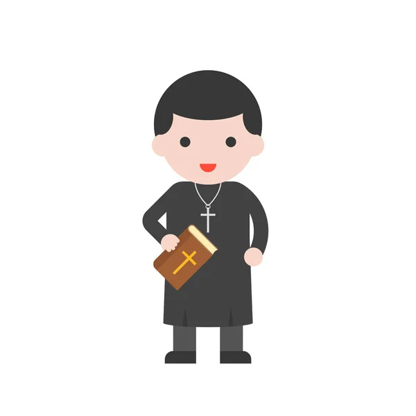 Monk Personaggio Dei Cartoni Animati Sfondo Colorato — Vettoriale Stock
