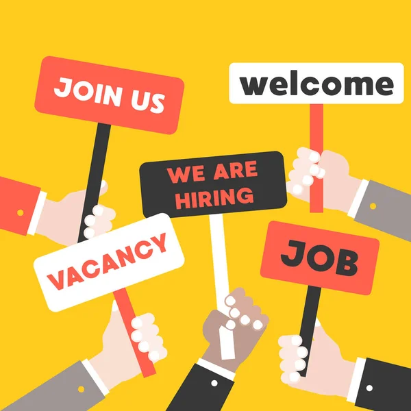 işe afiş tutarak işadamları vektör çizim