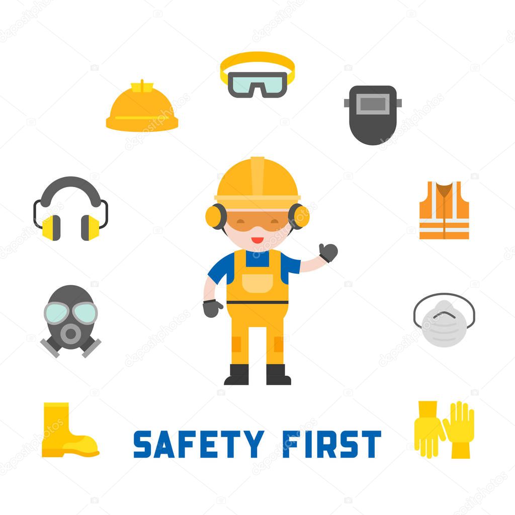 vector illustration of safety work pattern background 