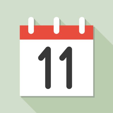 Takvim basit simge vektör çizim ve ayın 11 tarihi ile