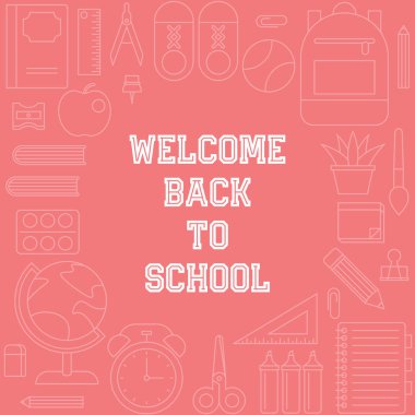 Okul arka arkaya vektör çizim