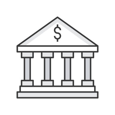 Banka, vektör çizim basit simgesi