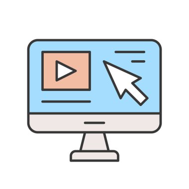 E-öğrenme renk simgesi web için. Vektör çizim