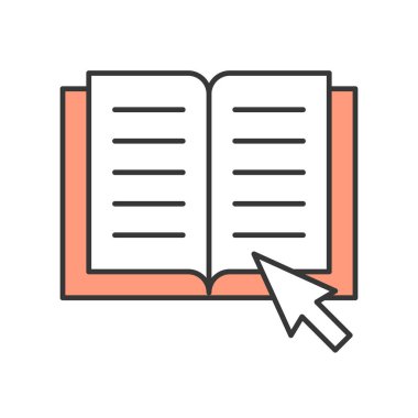 E-öğrenme renk simgesi web için. Vektör çizim