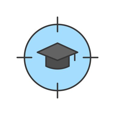 E-öğrenme renk simgesi web için. Vektör çizim