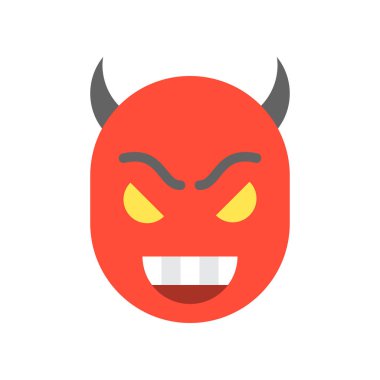 gülümseme şeytan yüz, Cadılar Bayramı karakter düzenlenebilir konturu