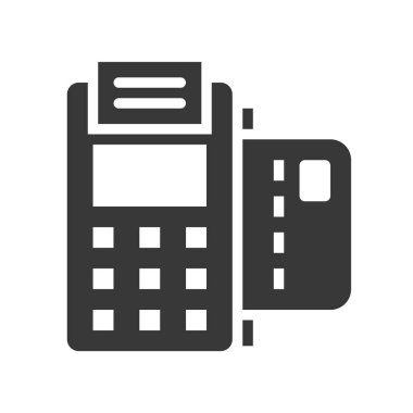 POS terminal, vektör çizim basit simgesi