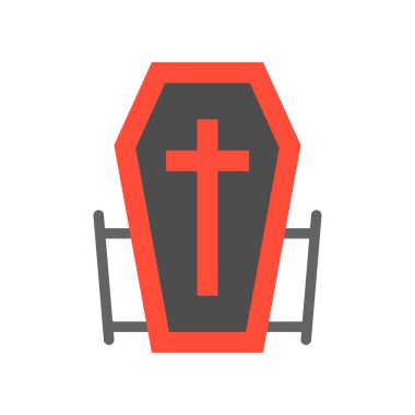 vampir tabutun, içi boş anahat simgesini, düzenlenebilir kontur Cadılar Bayramı ile ilgili