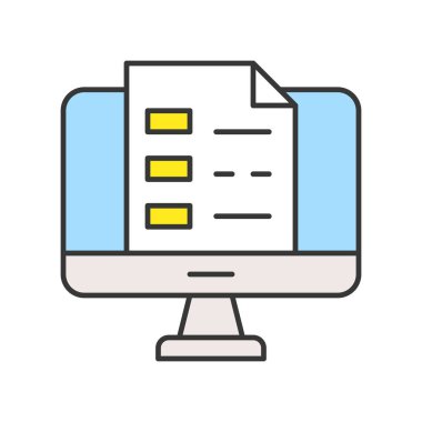 E-öğrenme renk simgesi web için. Vektör çizim