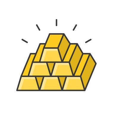 altın külçeleri, vektör çizim basit simgesi