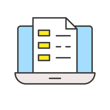 E-öğrenme renk simgesi web için. Vektör çizim