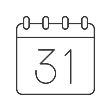 31 Ekim takvim, Cadılar Bayramı ilgili simge, doldurulmuş anahat tasarım düzenlenebilir kontur