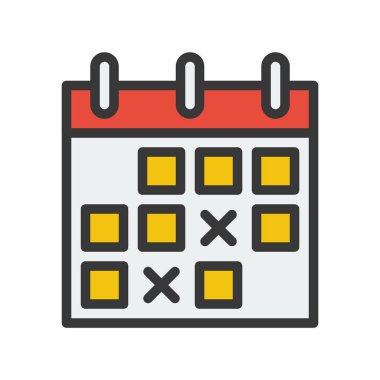 Anahat tasarım vektör piksel mükemmel ile düz takvim simgesini