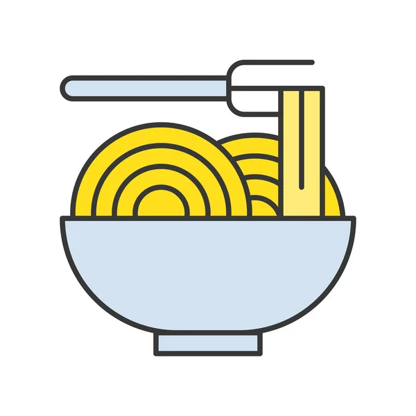 Ilustração Vetorial Ícone Ramen Isolado Fundo Branco — Vetor de Stock