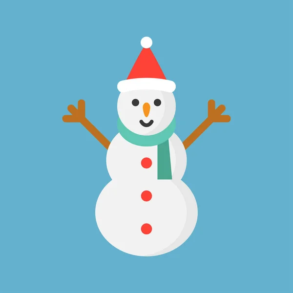 Snowman Flat Icon Christmas Theme Set — Stock Vector