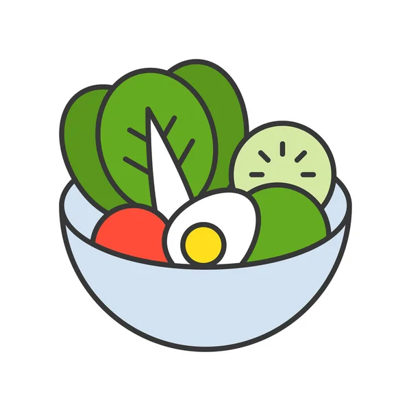 Illustration Vectorielle Icône Salade Isolée Sur Fond Blanc — Image vectorielle