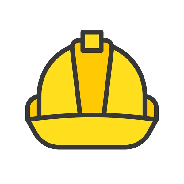 Hard Hat Gevulde Omtrek Pictogram Timmerman Klusjesman Gereedschap Uitrusting Set — Stockvector