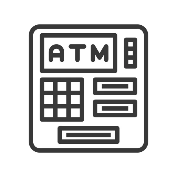 Einfaches Symbol Des Geldautomaten Vektorillustration — Stockvektor