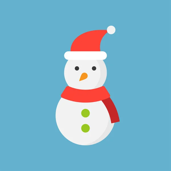 Χιονάνθρωπος Επίπεδη Εικονίδιο Θέμα Χριστουγέννων Που — Διανυσματικό Αρχείο