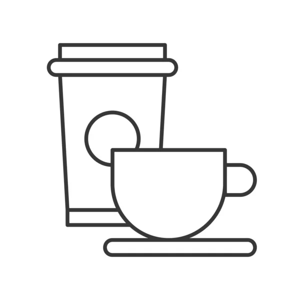 Getränk Von Kaffee Und Teetasse Auf Weißem Hintergrund — Stockvektor